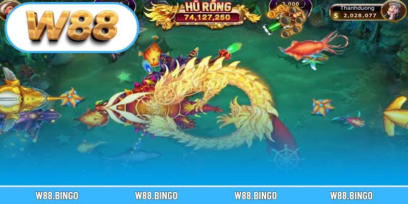 Cảnh rồng vàng bay quanh biển sâu trong trận chiến kịch tính